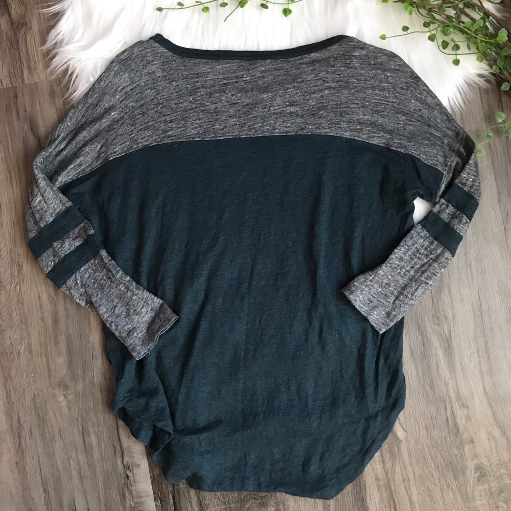 Madewell 100% Linen Dolman Varsity Shirt Top - Picture 5 of 7